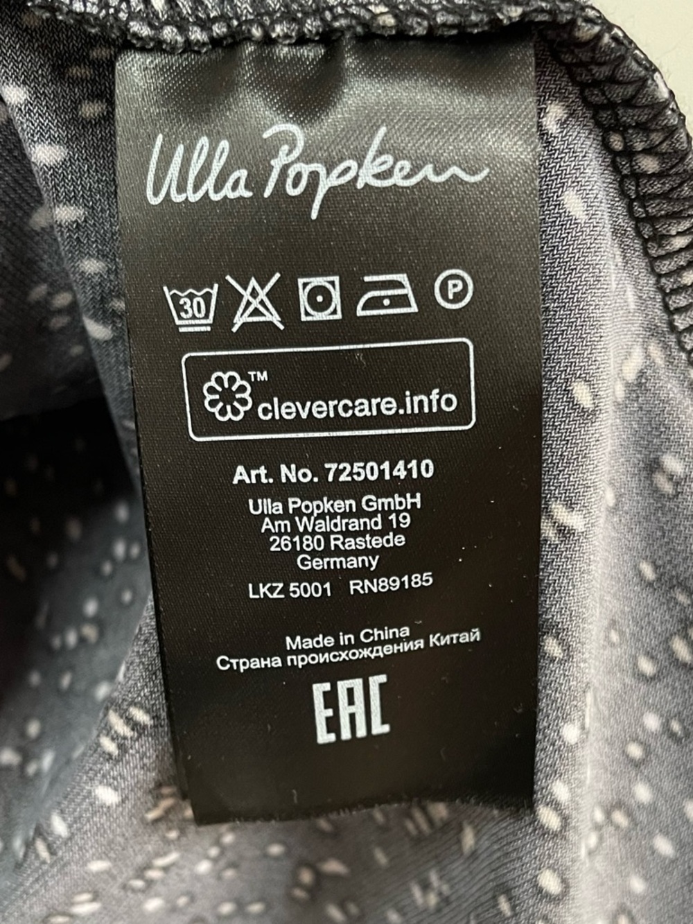 NWT Ulla Popken Stretch Black Dotted  Long Sleeve V Neck Mini Dress Top Coverup - Picture 6 of 10